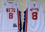 Wholesale Cheap New Jersey Nets #8 Deron Williams ABA Hardwood Classic White Swingman Jersey