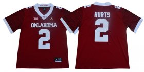 Wholesale Cheap Oklahoma Sooners 2 Jalen Hurts Red 47 Game Winning Streak College Football Jersey