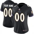 Wholesale Cheap Nike Baltimore Ravens Customized Black Alternate Stitched Vapor Untouchable Limited Women's NFL Jersey