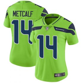 Wholesale Cheap Nike Seahawks #14 D.K. Metcalf Green Women\'s Stitched NFL Limited Rush Jersey