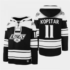 Wholesale Cheap Men\'s Los Angeles Kings #11 Anze Kopitar Black Ageless Must-Have Lace-Up Pullover Hoodie