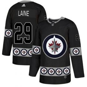 Wholesale Cheap Adidas Jets #29 Patrik Laine Black Authentic Team Logo Fashion Stitched NHL Jersey