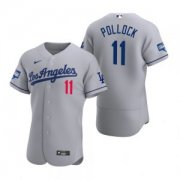Wholesale Cheap Los Angeles Dodgers #11 A.J. Pollock Gray 2020 World Series Champions Road Jersey