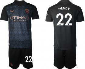 Wholesale Cheap Men 2020-2021 club Manchester City away 22 black Soccer Jerseys