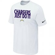 Wholesale Cheap Nike San Diego Chargers Just Do It White T-Shirt