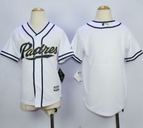 Wholesale Cheap Padres Blank White Home Cool Base Stitched Youth MLB Jersey