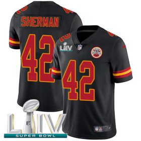 Wholesale Cheap Nike Chiefs #42 Anthony Sherman Black Super Bowl LIV 2020 Youth Stitched NFL Limited Rush Jersey