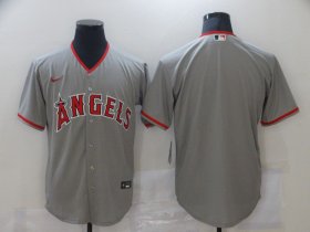 Wholesale Cheap Men Los Angeles Angels Blank Grey Game Nike MLB Jerseys
