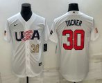 Cheap Men's USA Baseball #30 Kyle Tucker Number 2023 White World Baseball Classic Stitched Jersey