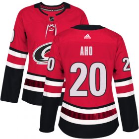 Wholesale Cheap Adidas Hurricanes #20 Sebastian Aho Red Home Authentic Women\'s Stitched NHL Jersey