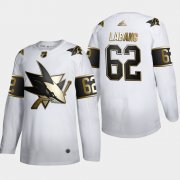 Wholesale Cheap San Jose Sharks #62 Kevin Labanc Men's Adidas White Golden Edition Limited Stitched NHL Jersey