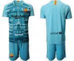 Wholesale Cheap Barcelona Blank Light Blue Goalkeeper Soccer Club Jersey