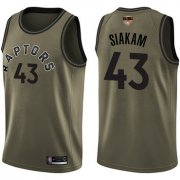 Wholesale Cheap Raptors #43 Pascal Siakam Green Salute to Service 2019 Finals Bound Basketball Swingman Jersey