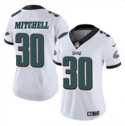 Cheap Women's Philadelphia Eagles #30 Quinyon Mitchell White 2024 Draft Vapor Untouchable Limited Football Stitched Jersey(Run Small)