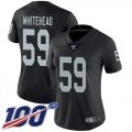 Wholesale Cheap Nike Raiders #59 Tahir Whitehead Black Team Color Women's Stitched NFL 100th Season Vapor Limited Jersey