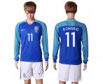 Wholesale Cheap Brazil #11 Romario Away Long Sleeves Soccer Country Jersey