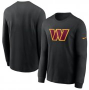 Wholesale Cheap Men's Washington Commanders Nike Black Primary Logo Long Sleeve T Shirt