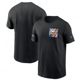 Wholesale Cheap Men\'s Minnesota Vikings Black 2023 Crucial Catch Sideline Tri-Blend T-Shirt