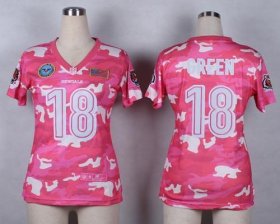 Wholesale Cheap Nike Bengals #18 A.J. Green Pink Women\'s Stitched NFL Elite Camo Fashion Jersey
