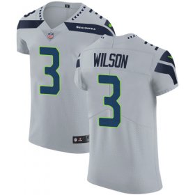 Wholesale Cheap Nike Seahawks #3 Russell Wilson Grey Alternate Men\'s Stitched NFL Vapor Untouchable Elite Jersey