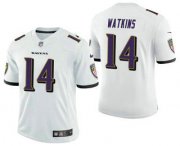 Wholesale Cheap Men's Baltimore Ravens #14 Sammy Watkins White 2021 Vapor Untouchable Stitched NFL Nike Limited Jersey