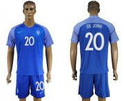 Wholesale Cheap Holland #20 De Jong Away Soccer Country Jersey