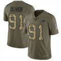 Wholesale Cheap Nike Bills #91 Ed Oliver Olive/Camo Men's Stitched NFL Limited 2017 Salute To Service Jersey