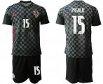 Wholesale Cheap Men 2020-2021 European Cup Croatia away black 15 Nike Soccer Jersey