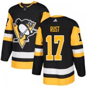 Wholesale Cheap Adidas Penguins #17 Bryan Rust Black Home Authentic Stitched NHL Jersey