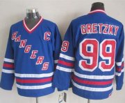 Wholesale Cheap Rangers #99 Wayne Gretzky Blue CCM Heroes of Hockey Alumni Stitched NHL Jersey