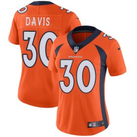 Wholesale Cheap Nike Broncos #30 Terrell Davis Orange Team Color Women\'s Stitched NFL Vapor Untouchable Limited Jersey