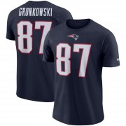 Wholesale Cheap New England Patriots #87 Rob Gronkowski Nike Player Pride Name & Number Performance T-Shirt Navy