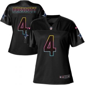 Wholesale Cheap Nike Cowboys #4 Dak Prescott Black Women\'s NFL Fashion Game Jersey