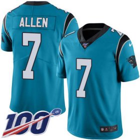 Wholesale Cheap Nike Panthers #7 Kyle Allen Blue Men\'s Stitched NFL Limited Rush 100th Season Jersey
