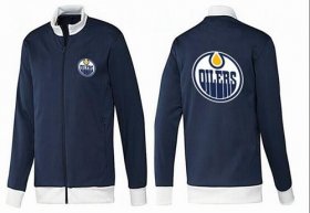 Wholesale Cheap NHL Edmonton Oilers Zip Jackets Dark Blue