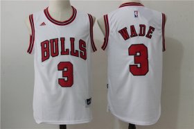Wholesale Cheap Men\'s Chicago Bulls #3 Dwyane Wade White Revolution 30 Swingman Adidas Basketball Jersey