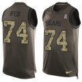 Wholesale Cheap Nike Bears #74 Germain Ifedi Green Men's Stitched NFL Limited Salute To Service Tank Top Jersey