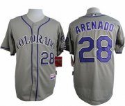 Wholesale Cheap Rockies #28 Nolan Arenado Grey Cool Base Stitched MLB Jersey