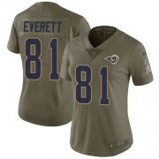 Wholesale Cheap Nike Rams #81 Gerald Everett Olive Women's Stitched NFL Limited 2017 Salute to Service Jersey
