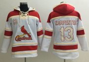 Wholesale Cheap Cardinals #13 Matt Carpenter White Sawyer Hooded Sweatshirt MLB Hoodie