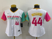 Wholesale Cheap Women's San Diego Padres #44 Joe Musgrove White Number 2022 City Connect Cool Base Stitched Jersey
