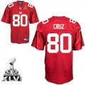 Wholesale Cheap Giants #80 Victor Cruz Red Super Bowl XLVI Embroidered NFL Jersey
