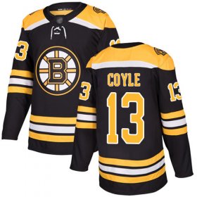 Wholesale Cheap Adidas Bruins #13 Charlie Coyle Black Home Authentic Stitched NHL Jersey