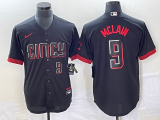 Wholesale Cheap Men's Cincinnati Reds #9 Matt McLain Number Black 2023 City Connect Cool Base Stitched Jersey 2