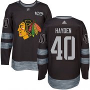 Wholesale Cheap Adidas Blackhawks #40 John Hayden Black 1917-2017 100th Anniversary Stitched NHL Jersey