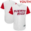 Wholesale Cheap Youth Puerto Rico Baseball Majestic White 2017 World Baseball Classic Custom Team Jersey