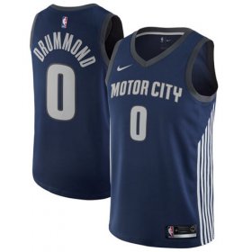 Wholesale Cheap Nike Detroit Pistons #0 Andre Drummond Navy NBA Swingman City Edition Jersey