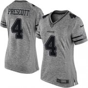 Wholesale Cheap Nike Cowboys #4 Dak Prescott Gray Women's Stitched NFL Limited Gridiron Gray Jersey