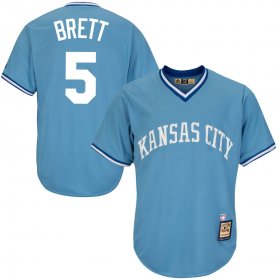Wholesale Cheap Kansas City Royals #5 George Brett Majestic Cool Base Cooperstown Collection Player Jersey Blue