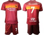 Wholesale Cheap Men 2020-2021 club Roma home 7 red Soccer Jerseys